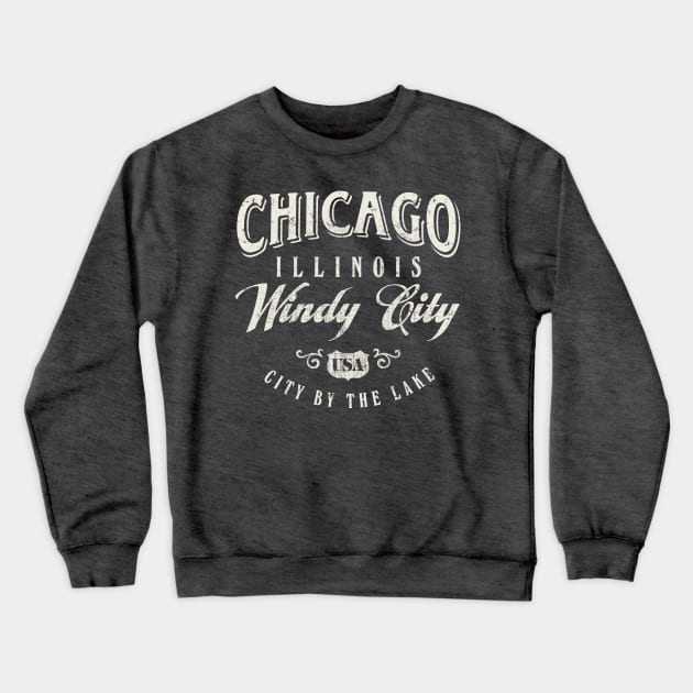 Chicago Illinois Windy City Crewneck Sweatshirt by Designkix